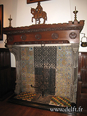 delft tile fireplace